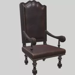 Carved armchair Low-poly  3D model