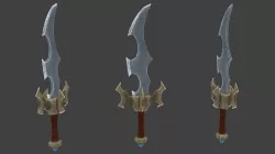 Fantasy Wild Sword - Hand Painted Low-poly  3D model