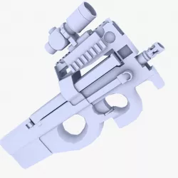 FN P90 ACOG Low-poly  3D model