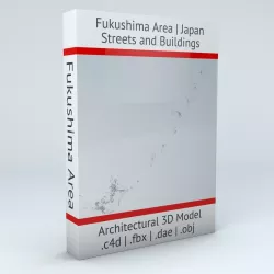 Fukushima Area Coast Streets and Buildings 3D model