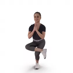 Girl Fitness Stretching Low-poly  3D model