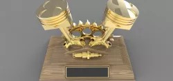Gold piston trophy