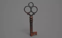 Iron Key - PBR Low-poly  3D model