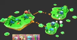 Island Discovery Natural Low-poly  3D model