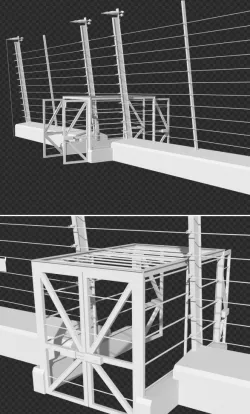Jurasiic Park Security Gate Low-poly  3D model