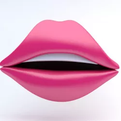 lips emoji icon Low-poly  3D model