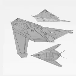 Lockheed F-117 Knighthawk Stealth fighter bomber Low-poly  3D model