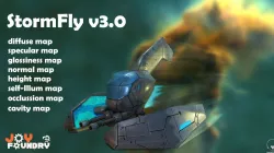 Low Poly Game Ready SpaceShip - StormFly Low-poly  3D model