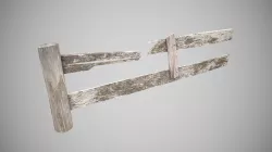 Low Poly Wooden Modular Fence Pack PBR Low-poly  3D model