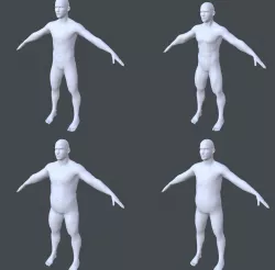 Male Base Mesh Set Low-poly  3D model