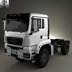  MAN TGS 4x4 L cab Tractor Truck 2007 3D model