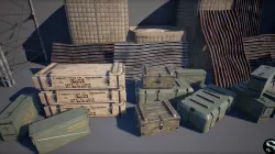 Military Props Pack Low-poly  3D model