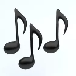 MUSIC NOTES icon Low-poly  3D model