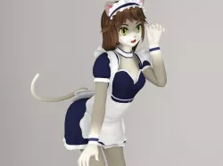 Nekomi anime creature pose 02 3D model
