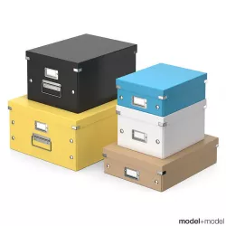 Office storage boxes 3D model