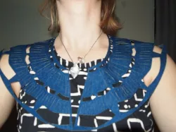 Patterned Denim Collar