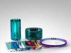 Prism Vases and Trays 3D model