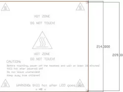 Prusa's PCB Heatbead Mk1 DXF, PDF and JPG drawing