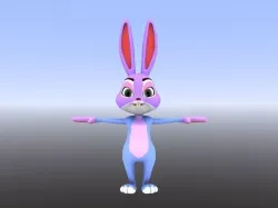 RABBIT cartoon  Low-poly  3D model