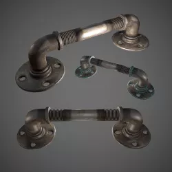 Rusted Pipe - Lowpoly Low-poly  3D model