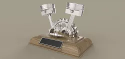 Silver piston trophy