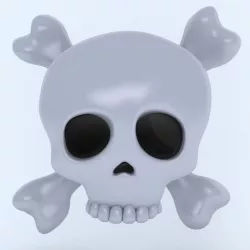 SKULL AND CROSSBONES icon Low-poly  3D model