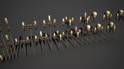 skull candlestick Low-poly  3D model