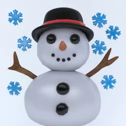 snowman icon Low-poly  3D model