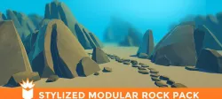 Stylized Modular Rock Pack Low-poly  3D model