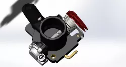 Throttle body with an inclined channel