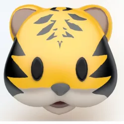 Tiger emoji icon Low-poly  3D model