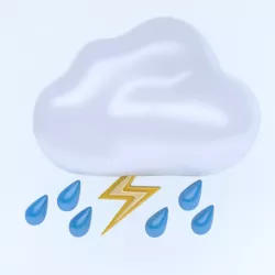 TUNDER CLOUD icon Low-poly  3D model