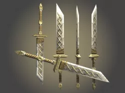 Two-Handed Sword  Low-poly  3D model
