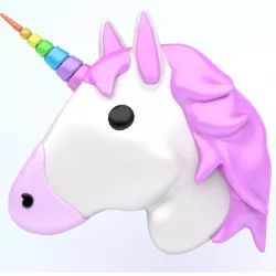 UNICORN emoji icon Low-poly  3D model