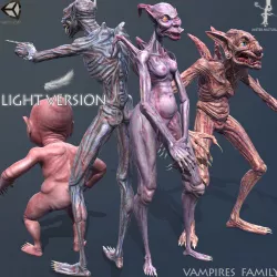 Vampires Family Light Version Low-poly  3D model