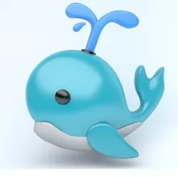 whale icon Low-poly  3D model