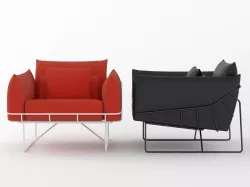 Wireframe armchair 3D model