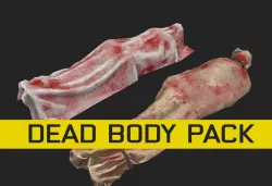 apocalyptic horror dead body corpse dead man PBR and mobile Low-poly  3D model