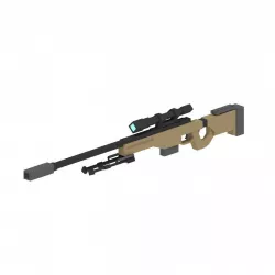 AWM Sniper Rifle Minecraft JSON Model Low-poly  3D model