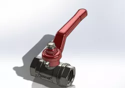 Ball valve 2-way manual 3/8" BSP Brass Nickel plated