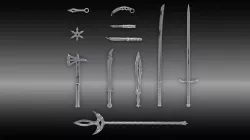 Blades set Low-poly  3D model