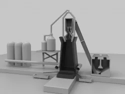 Blast Furnace Low-poly  3D model
