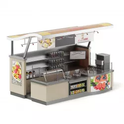  Cafe Stall 3D Model 3D model