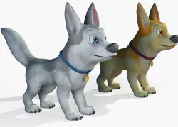 Cartoon Dog Puppy Low-poly  3D model