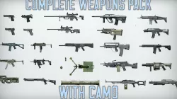 Complete Weapons Pack with Camo Low-poly  3D model