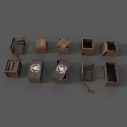 Crate - Mobile - VR Ready Low-poly  3D model