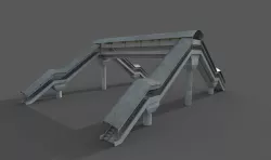Crossing Bridge Low-poly  3D model