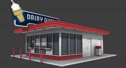 Dairy Queen Building Low-poly  3D model