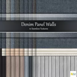 Denim Panel Wall Seamless Textures Set Texture