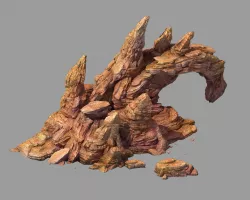 Desert - bizarre boulder 02 3D model